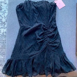 Hello Molly black, strapless, cocktail dress